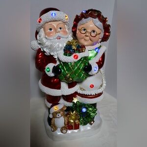 Kringle Express Mr. & Mrs. Santa Claus Resin Indoor Outdoor 22" Figurine RARE